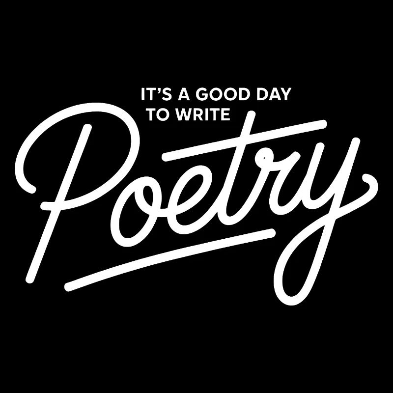 Poetry Script on Black Tee