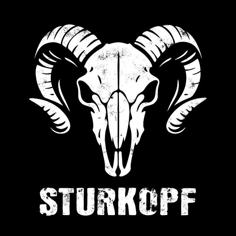 Stubborn | Ram's Head Skull with Horns