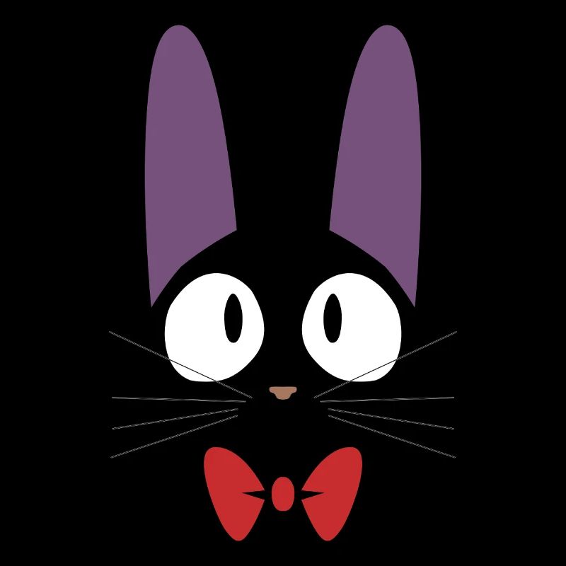Cute black Jiji cat with red bow tie