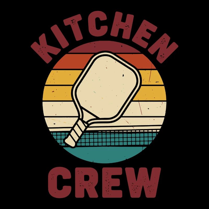 Pickleball Funny Kitchen Crew Player Love