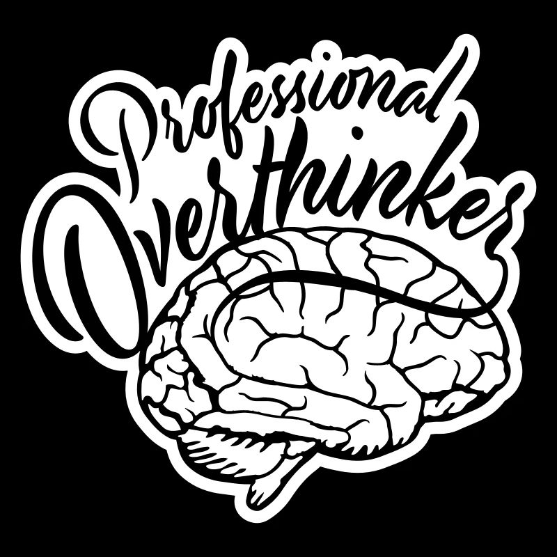 Professional Overthinker Funny Brooding Anxiety Logo