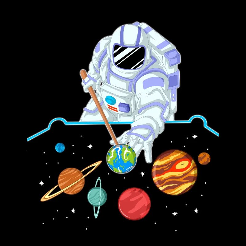 T-shirt de billard spatial des astronautes