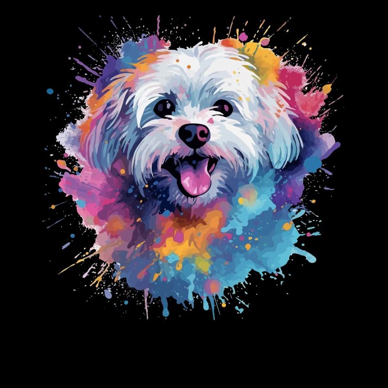Farbenfroher Malteser Splash Art Dog