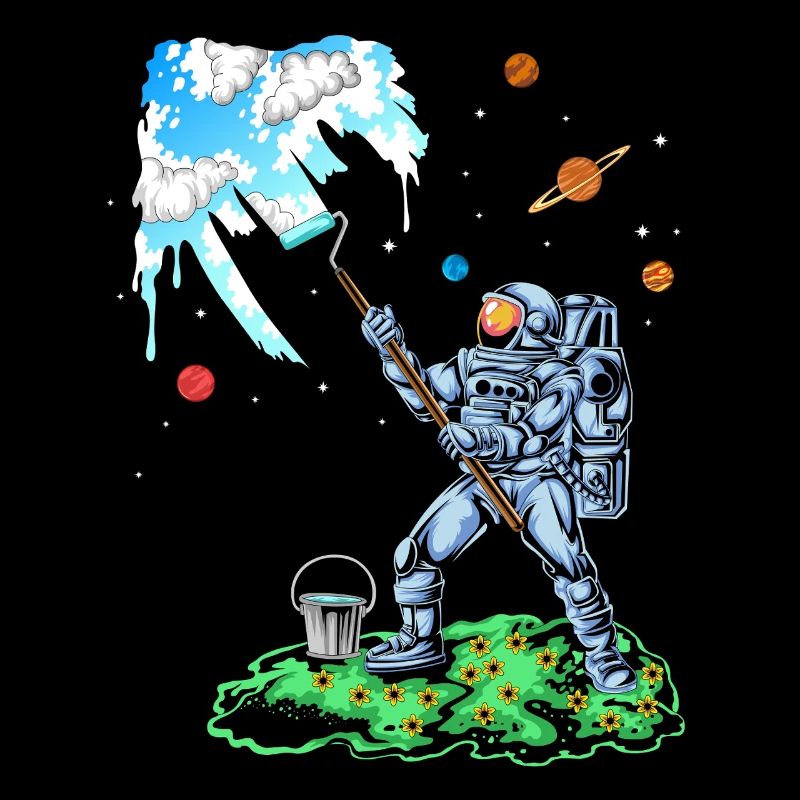 Astronaute peignant la chemise spatiale