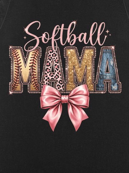 Softball Mama Coquette Leopard Bow