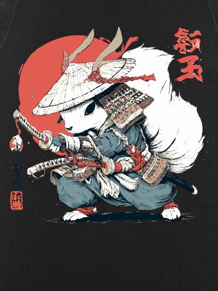 Samurai-Eichhörnchen, japanischer Krieger, Ukiyo-e-Stil Su