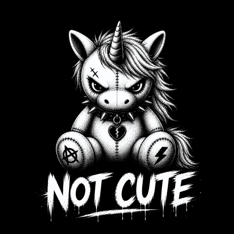 Rebellisches Einhorn – Not Cute Punk Design