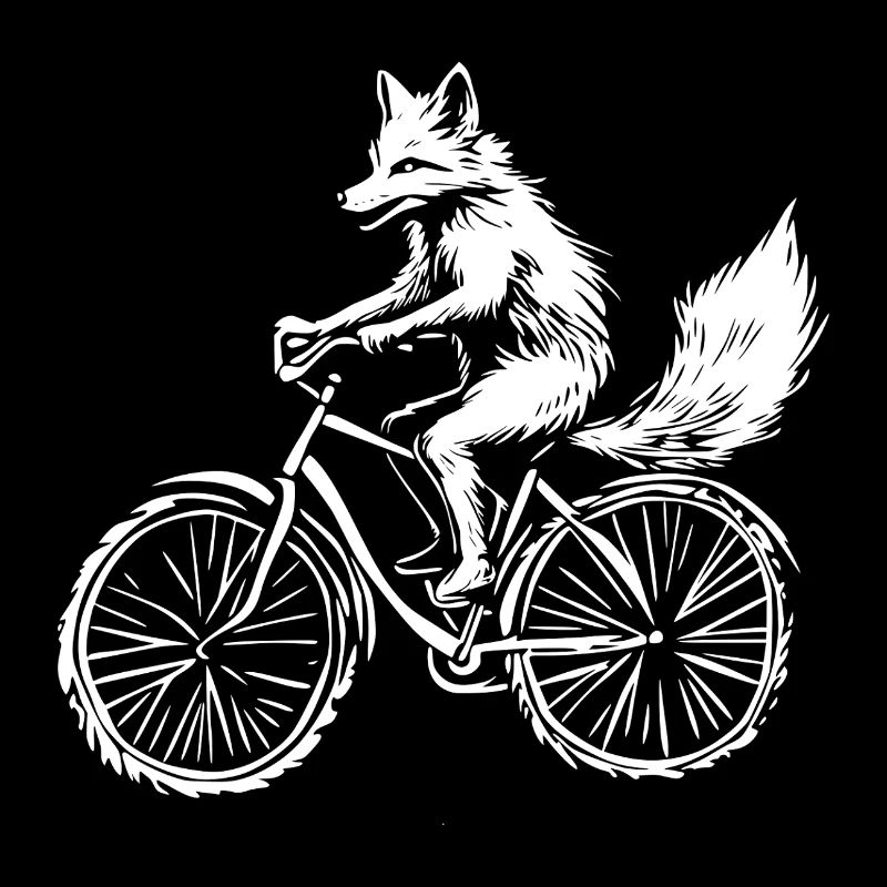 Funny Bicycle Fox