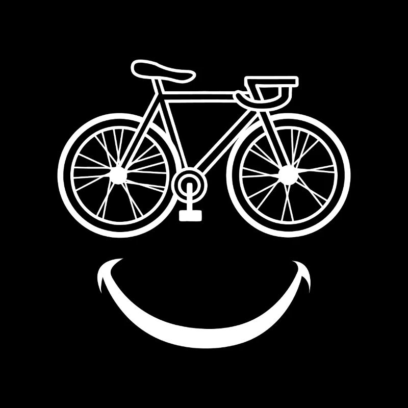 Smiling Bicycle Line Art