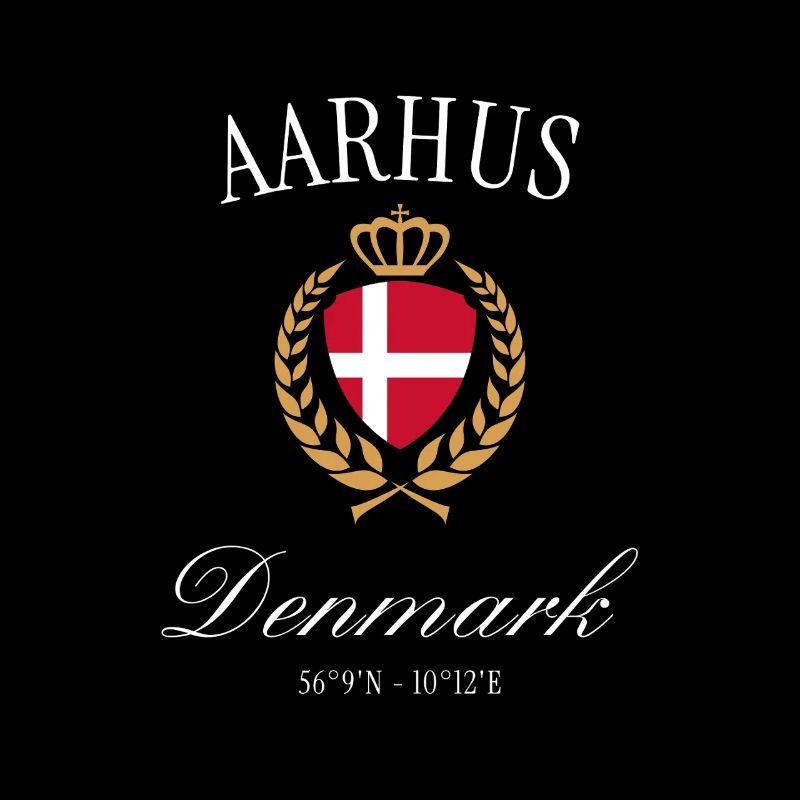 Aarhus Dänemark Wappen Krone – Reise Souvenir