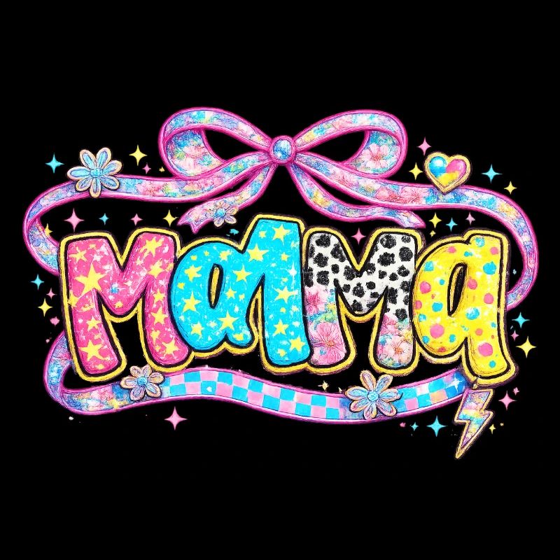 Mom Gift: Retro Mama Visual and Glitter