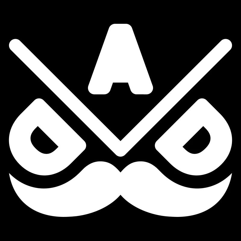 Geometrisches Schnurrbart-Emblem