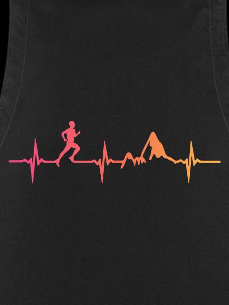 Trail running sunset heartbeat