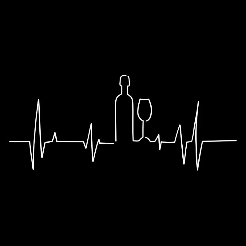 Wine Heartbeat Symbol Wine Drinker Wine Lover
