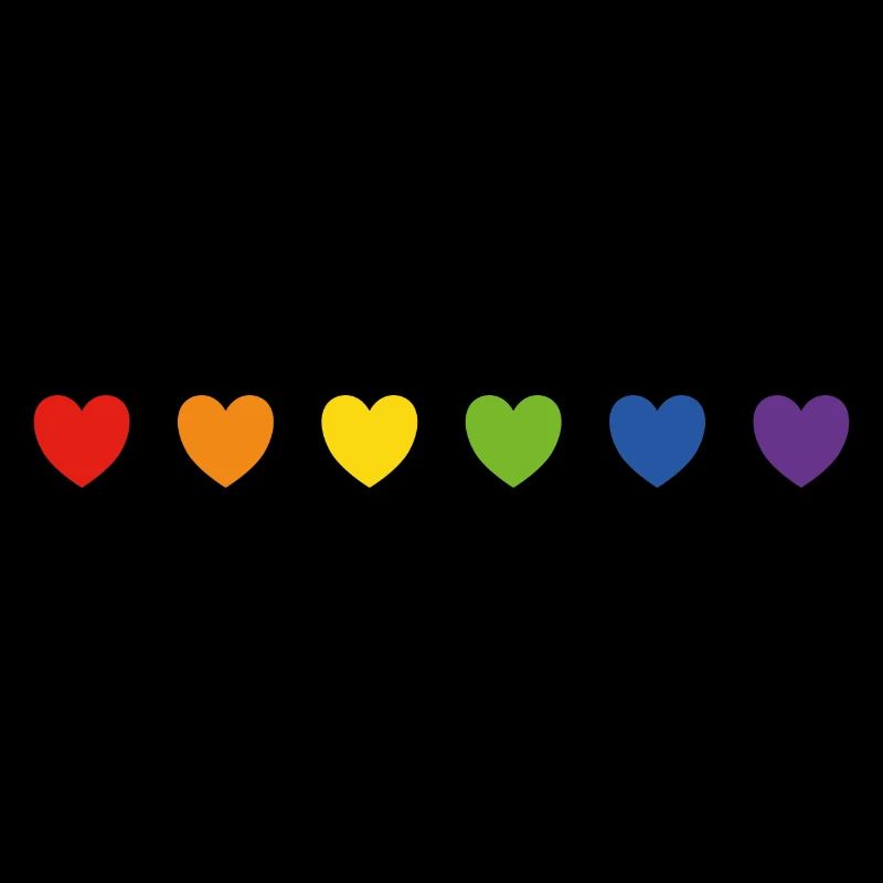 Rainbow pride hearts