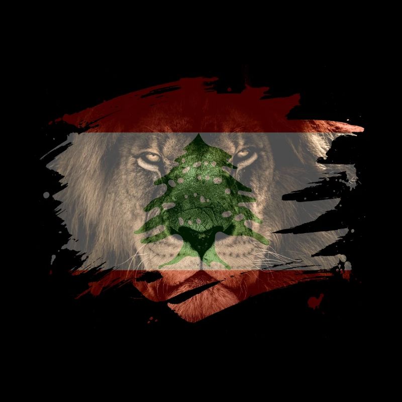 Éclaboussures de peinture drapeau du lion du Liban