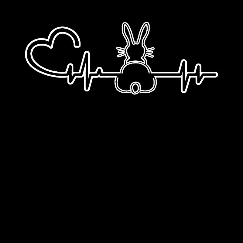 ECG rabbit heart line With heart gift