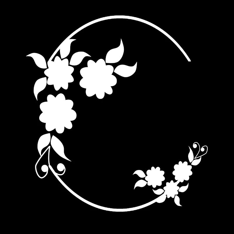 Halbkreis mit Blumen Deko Rahmen