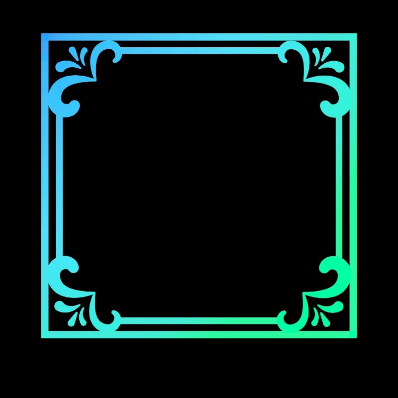 Blauer Rahmen mit Ornamenten Geschenk