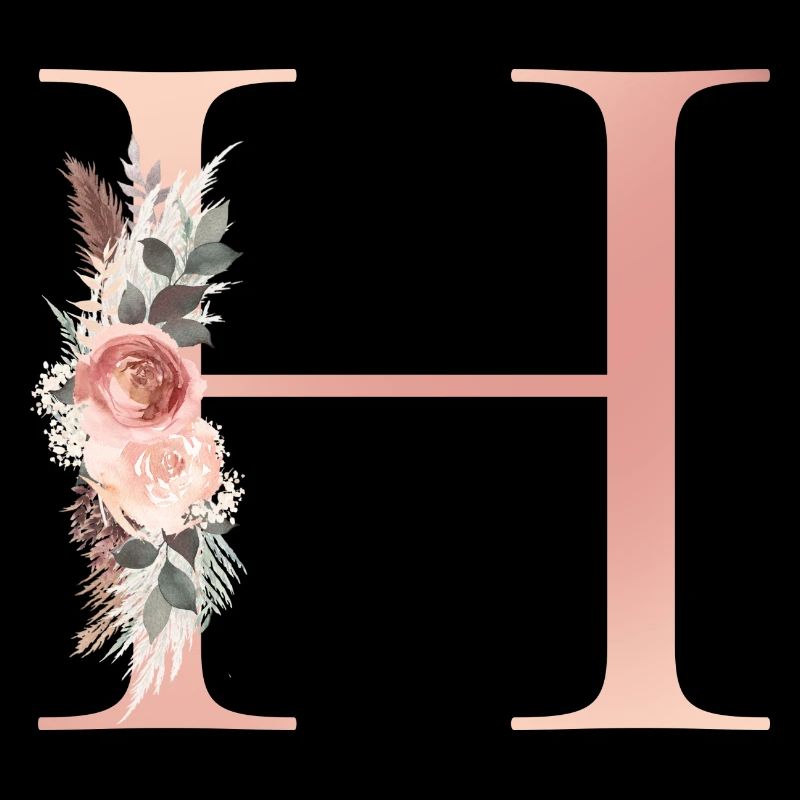 Monogramme personnalisable H Fleurs Boho