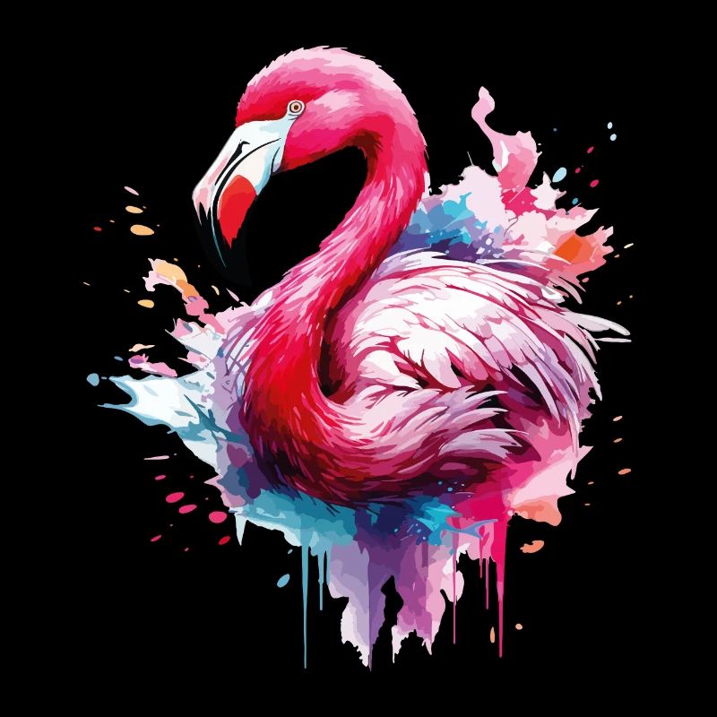 Flamingo Bird Exotic Summer Splash Pink Pink
