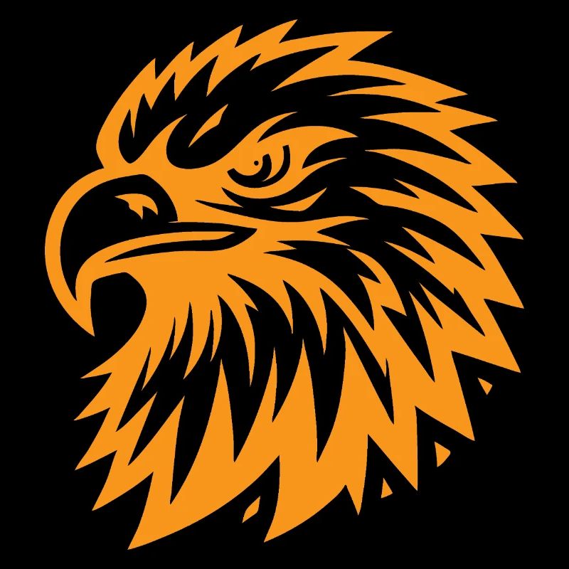 Orange Eagle Head – Powerful Design with Style