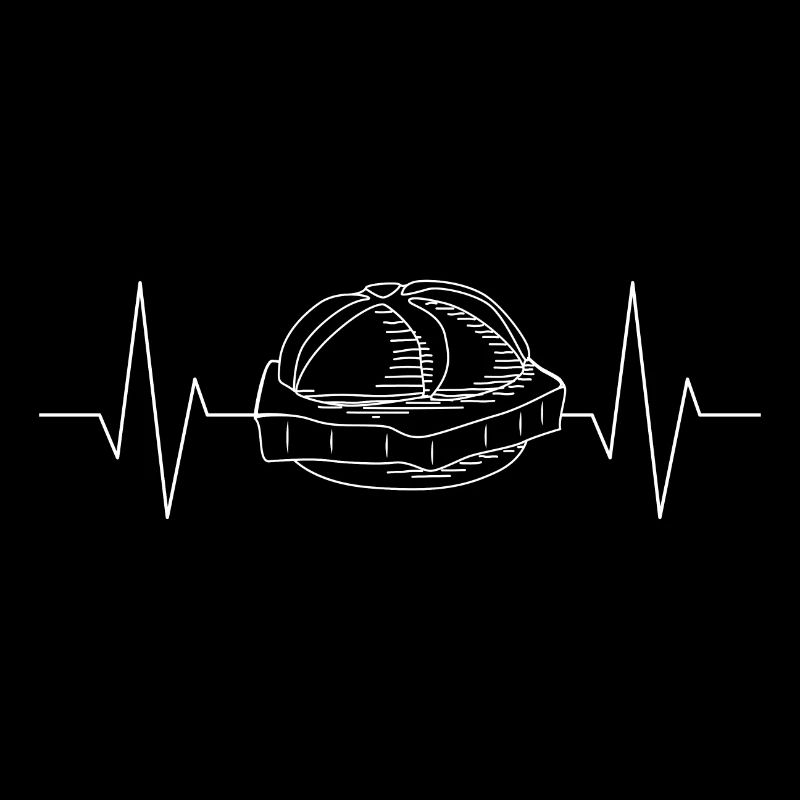 Leberkas Meat Cheese Heartbeat Pulse Motif