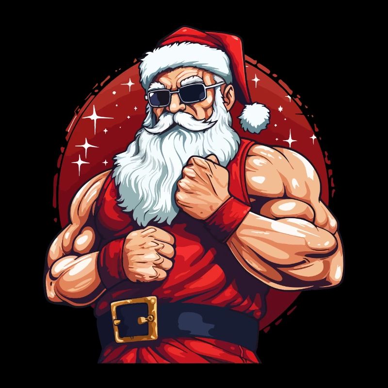 Bad Santa Santa Christmas Muscular Cool