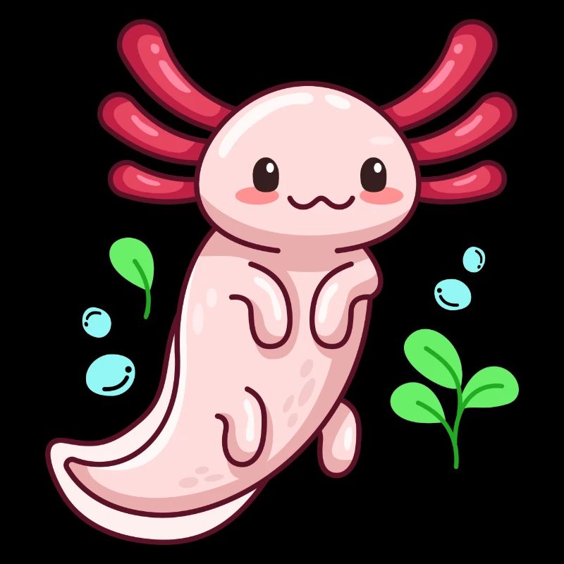 Design d’axolotl albinos blanc pour les amateurs d’axolotl