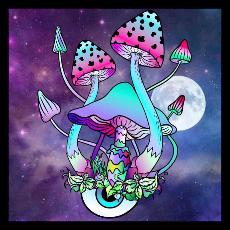 Magic Mushrooms Psychedelische Pilz Kunst