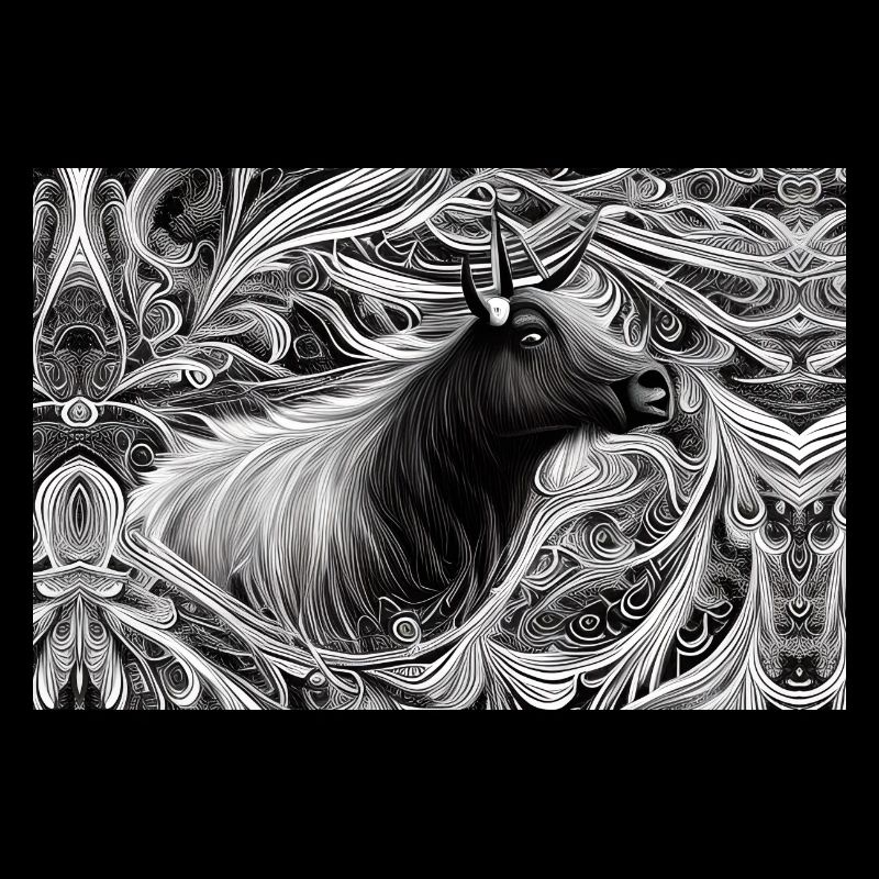 Abstract Camargue bull