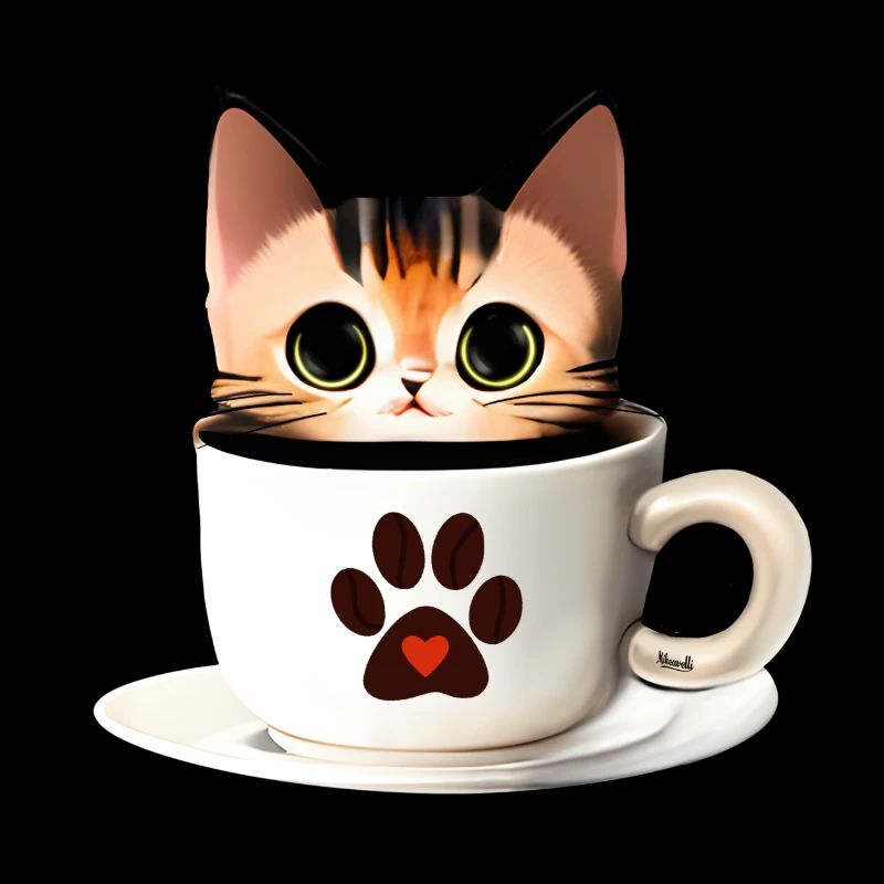 Ich liebe Katze und Kaffee am Morgen