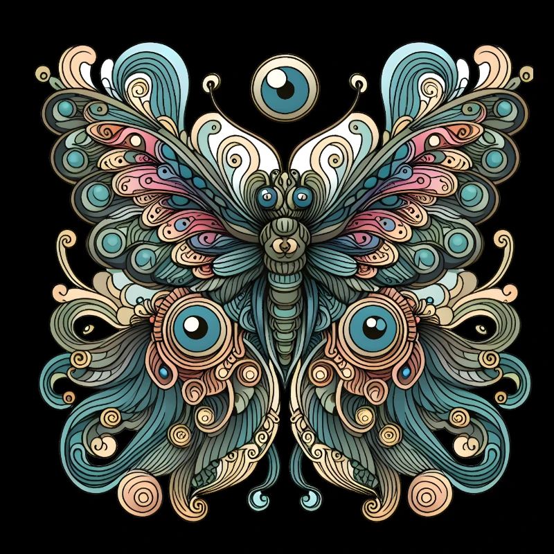 Papillon effrayant avec crâne