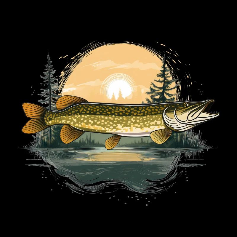 Conception du pêcheur de brochet