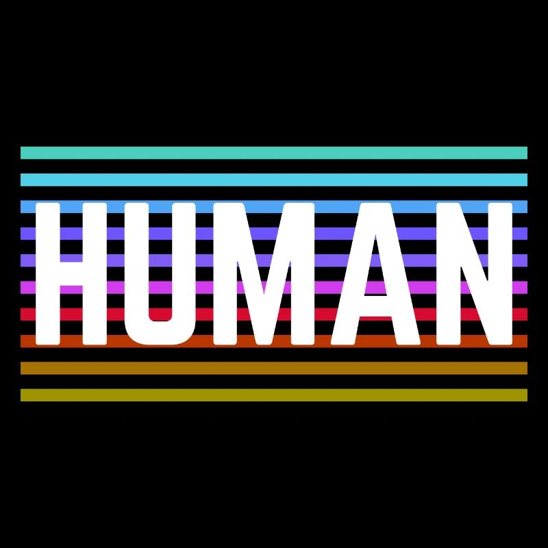 HUMAN LGBTQ Love Queer Statement Rainbow Logo
