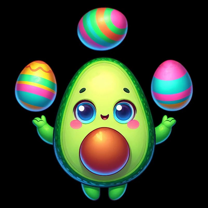 Avocado Easter Egg Colorful Eggs Juggling