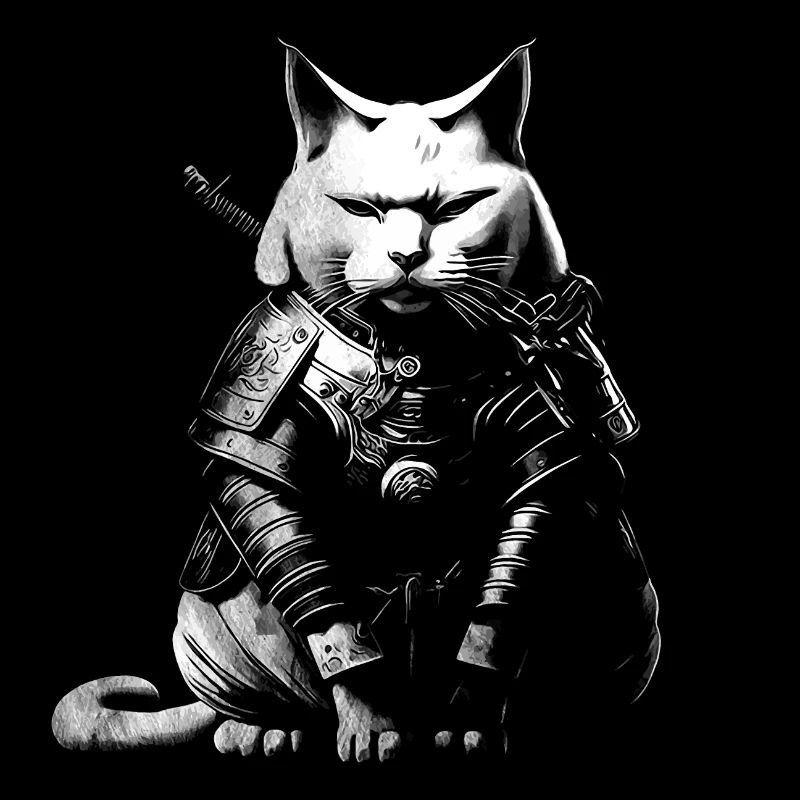 Chat samouraï cool