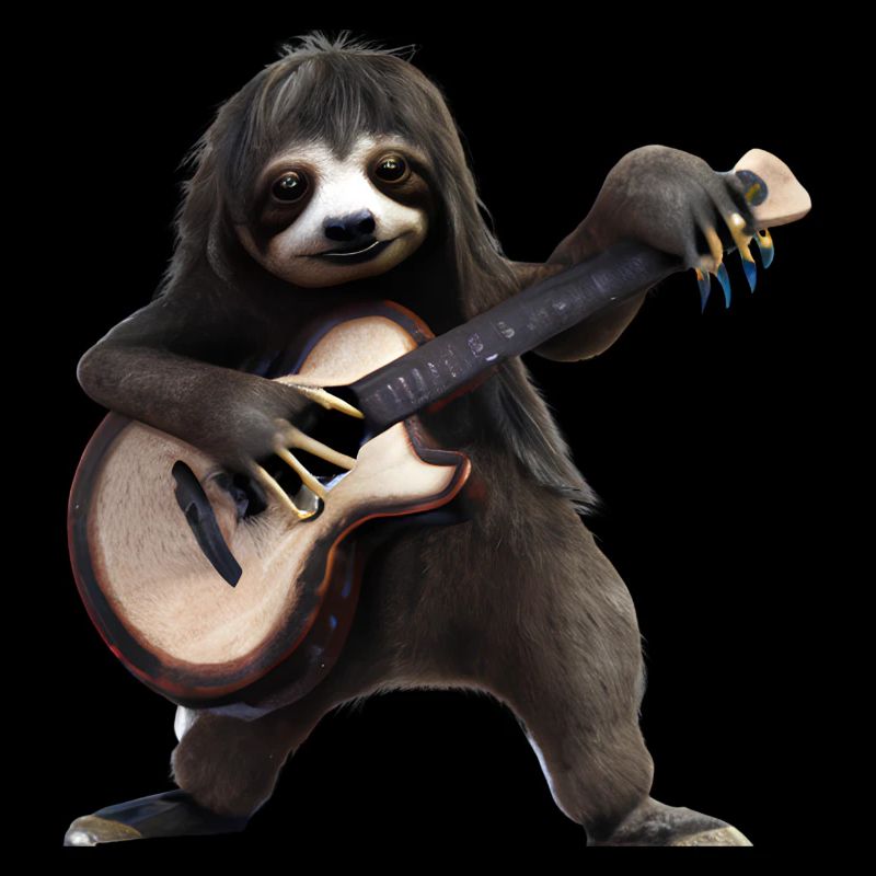 Sloth with guitar