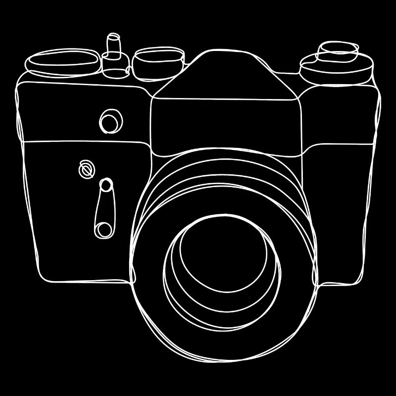 Vintage camera camera drawn