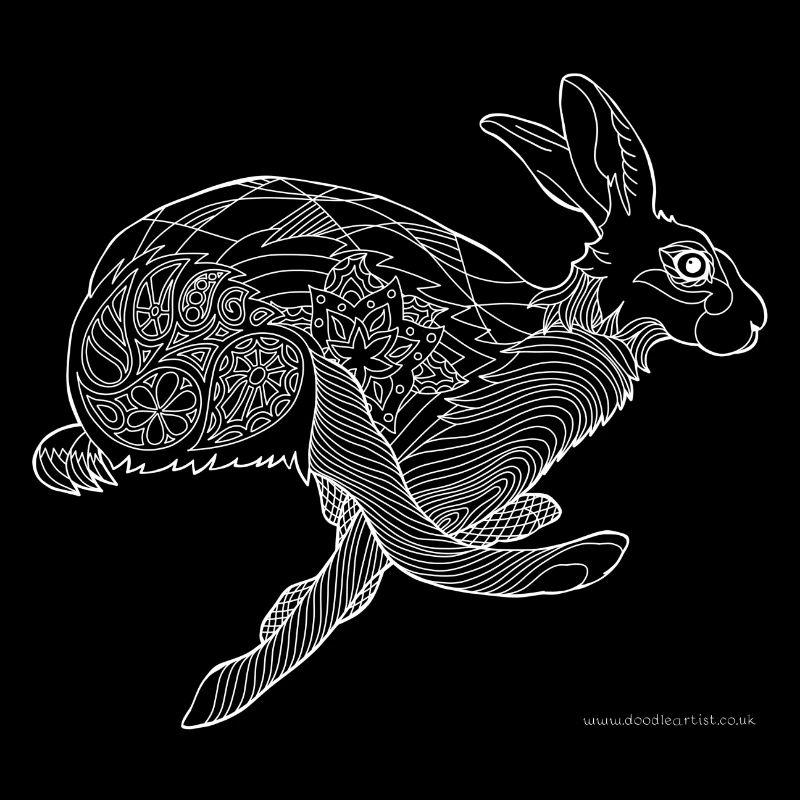 Running hare white