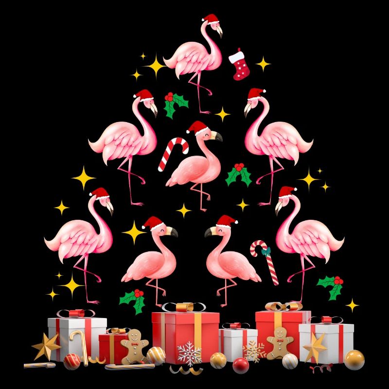 Flamingo Weihnachten. Weihnachtsgeschenk