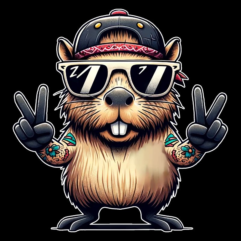 Capybara Peace Sign