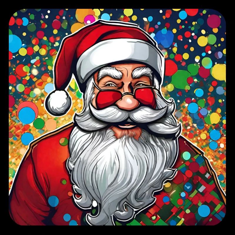 Cooler witziger Weihnachtsmann mit Brille
