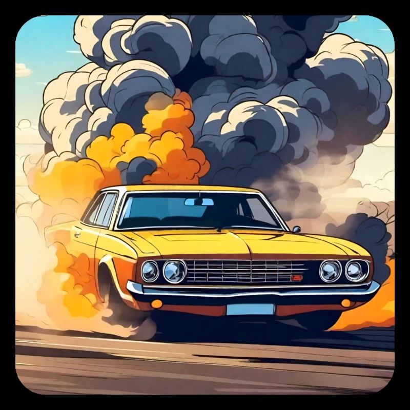 Oldtimer Drift Auto Turbo Rallye mit Rauch