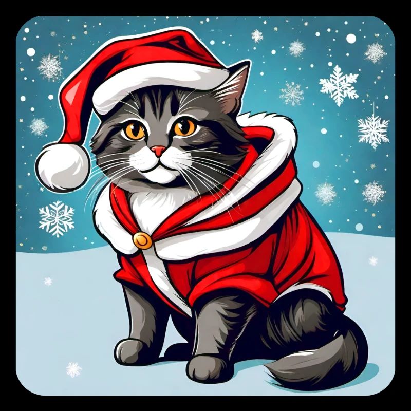 Niedliche Katze im Weihnachtskostüm