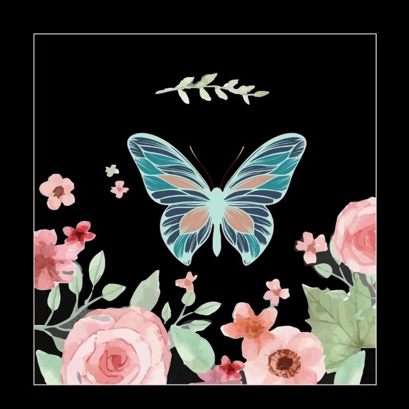 Papillon papillon fleur fleur