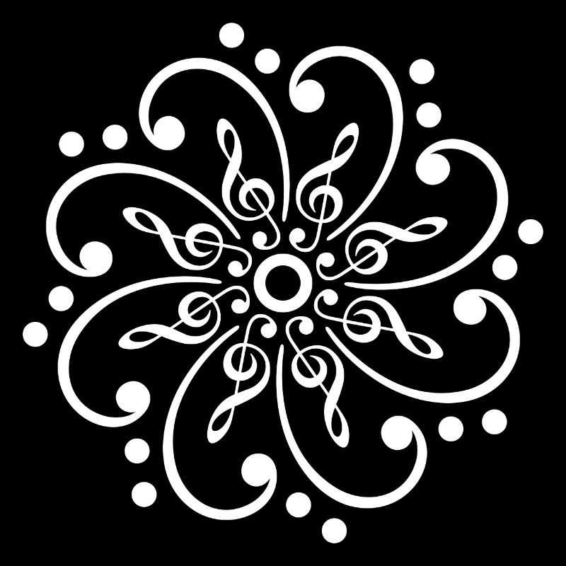Musique, mandala, clef, clef basse, basse