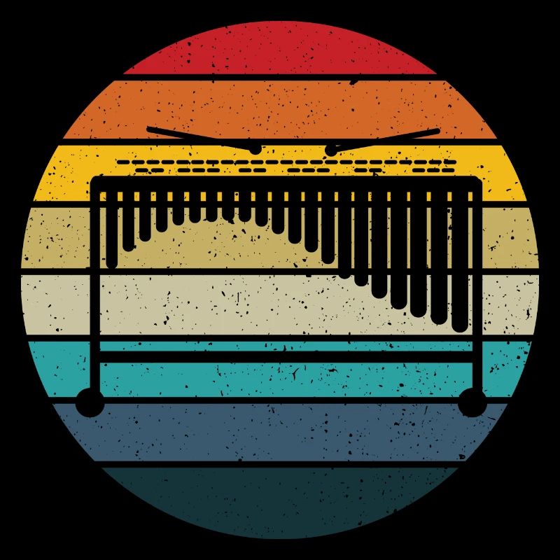 Coucher du soleil rétro de Marimba - cadeau d’instrument de marimba