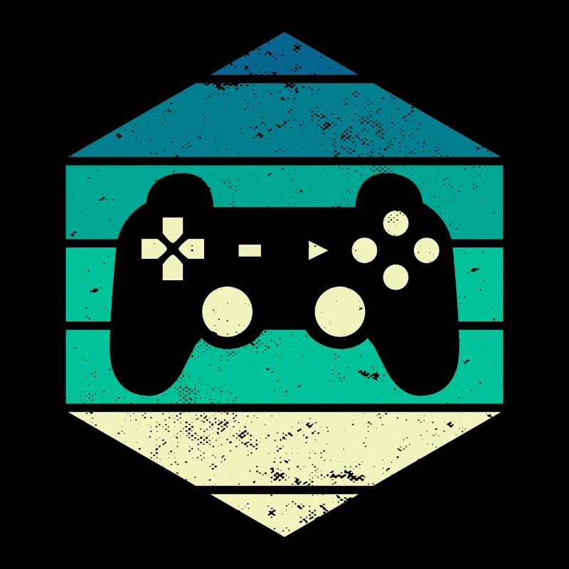 Videospieler Vintage Sunset Gaming Controller