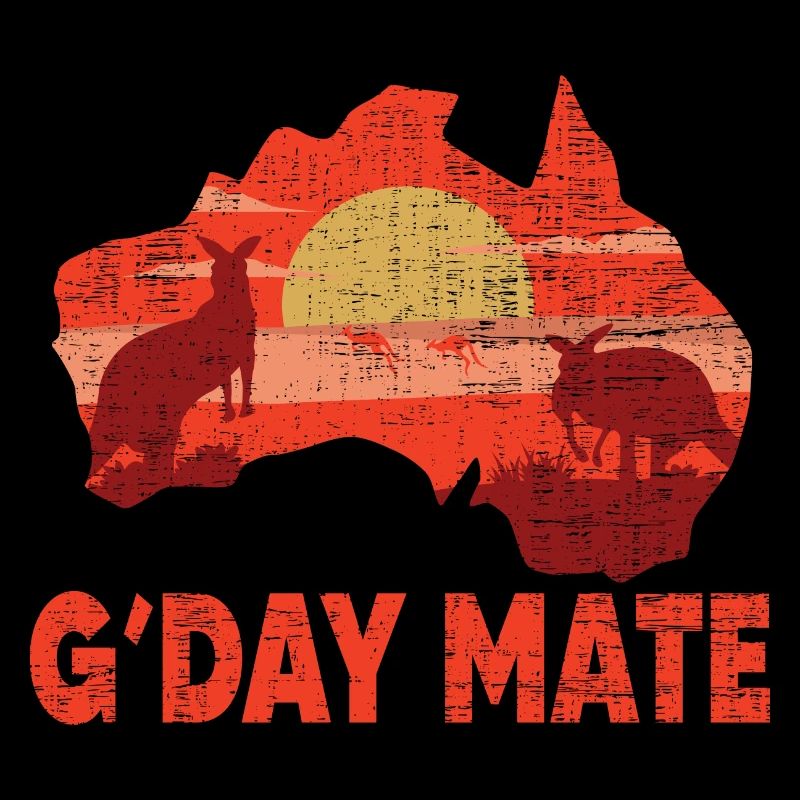 Australia Gday Day Mate Funny Kangaroo Australian